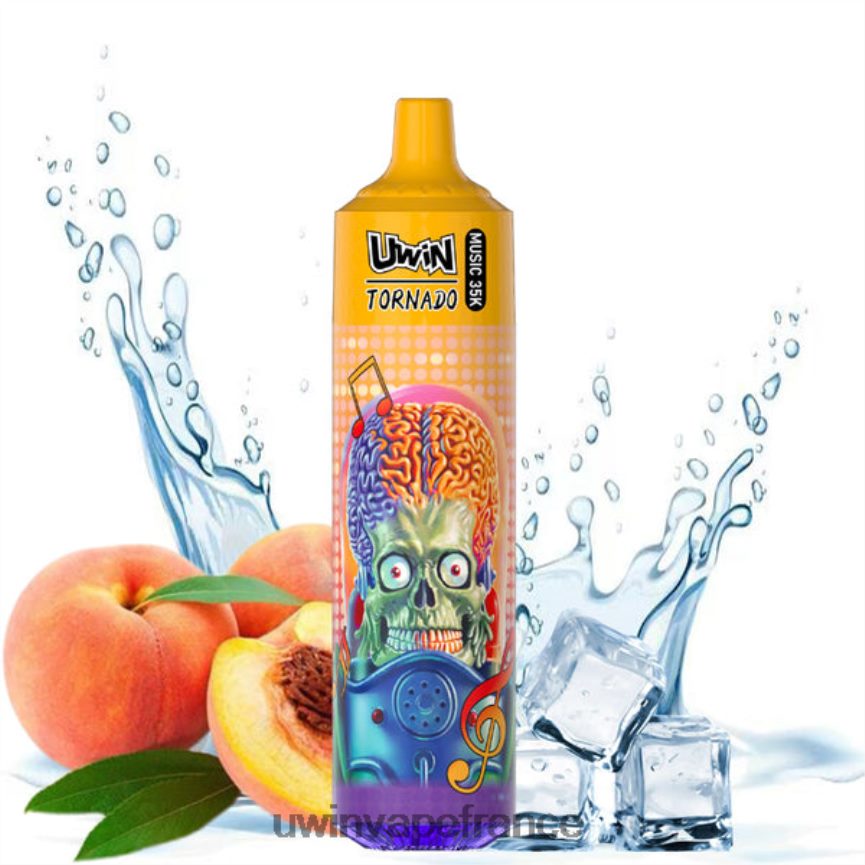 Uwin Vape Avis glace à la pêche d'été | UWIN CRYSTAL vape jetable 35k T4HD0X31